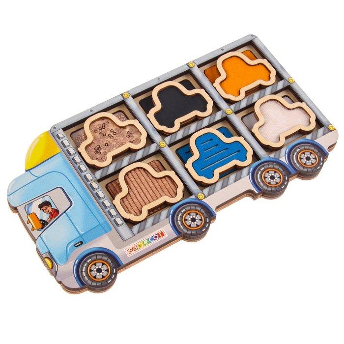 Игра по системе Монтессори «Тактильные машинки» Игра по системе Монтессори «Тактильные машинки»