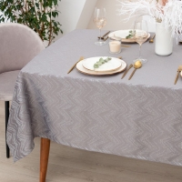 Скатерть Этель "Lines" цв.серый, 142*180 +/-3 см, 115 &plusmn;10 гр,100% п/э