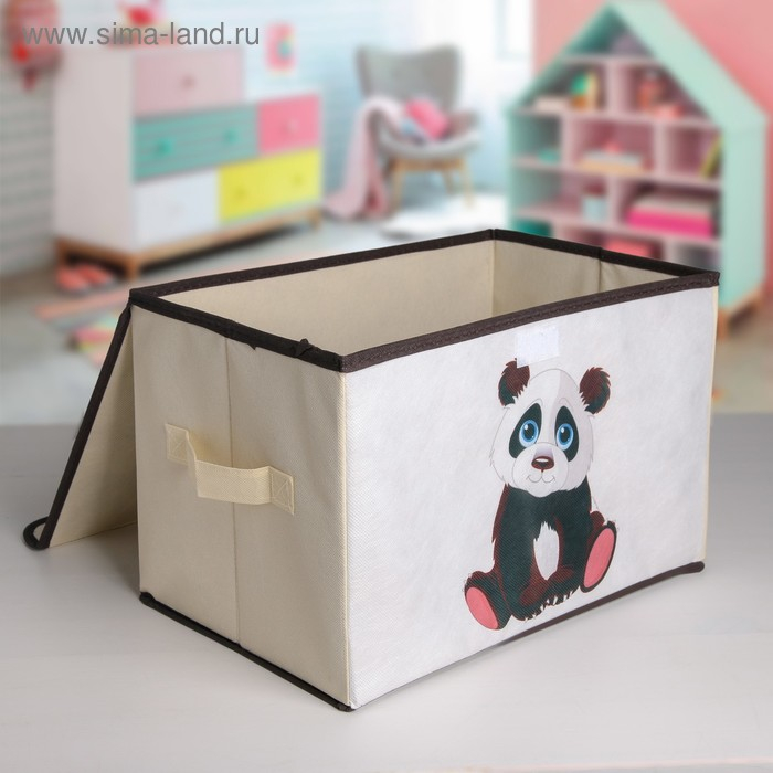 Короб стеллажный для хранения с крышкой &laquo;Малыш панда&raquo;, 38&times;25&times;24 см