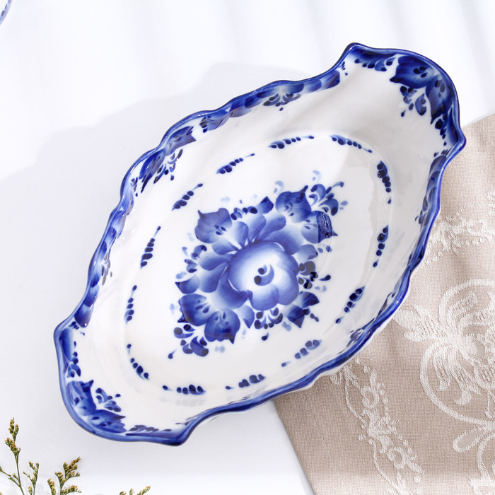 Сухарница &laquo;Завиток&raquo;, 16&times;30&times;6 см, гжель