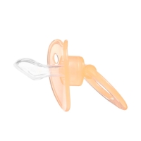 Соска-пустышка ортодонтическая, силикон, +6 мес., с колпачком, цвет персик