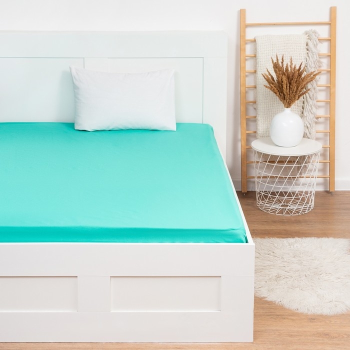 Простыня Этель 150*220 см, цв. бирюзовый, 100% хлопок, бязь, 125 г/м&sup2;