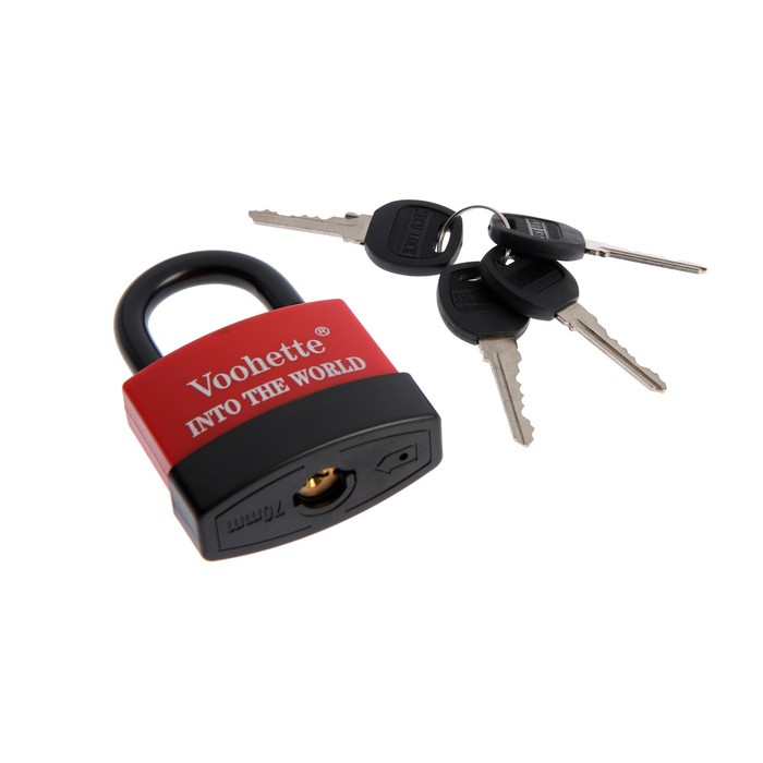 Замок навесной, 70 мм, медный цилиндр, влагозащищенный, короткая дужка, 3 ключа МИКС Замок навесной, 70 мм, медный цилиндр, влагозащищенный, короткая дужка, 3 ключа МИКС