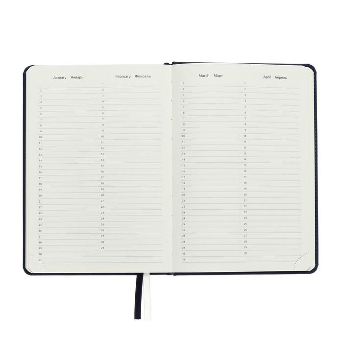 Ежедневник недатированный A5, 160 листов, deVENTE.Emblem, твёрдая обложка из искусственной кожи с поролоном, ляссе, блок 70 г/м2, синий