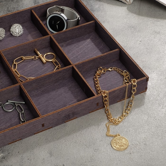 Подставка для украшений 12 ячеек, 35&times;24&times;3, толщина 3 мм, цвет полисандр