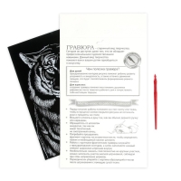 Гравюра &laquo;Тигр&raquo; с металлическим эффектом &laquo;золото&raquo; А4