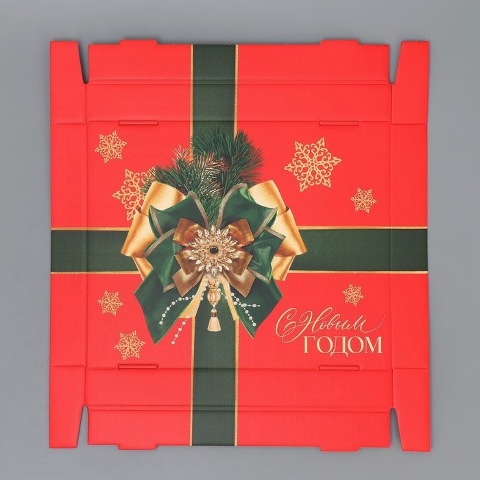 Коробка подарочная новогодняя складная &laquo;Роскошный новый год&raquo;, 31.2 х 25.6 х 16.1 см