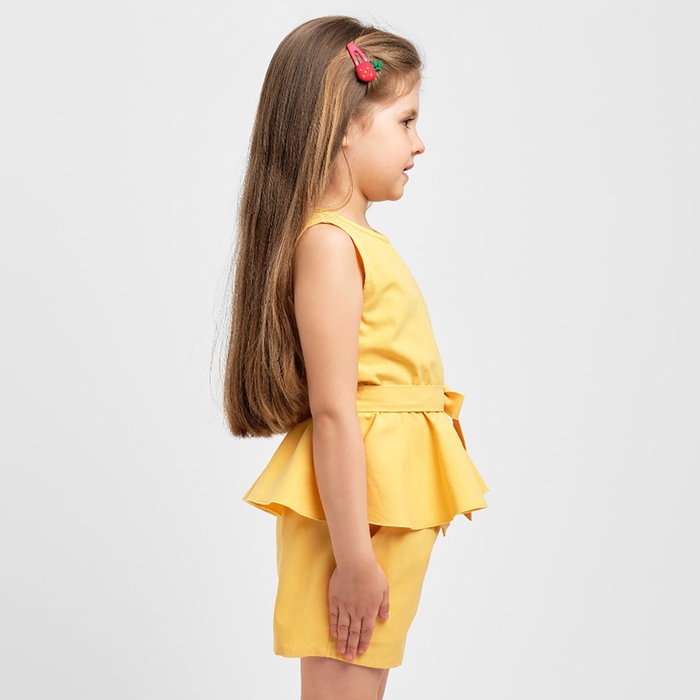 Комплект для девочки (майка и шорты) KAFTAN, р.38 (146-152), желтый