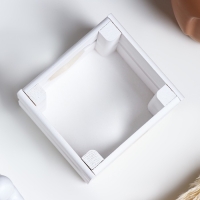 Кашпо деревянное 12&times;11&times;9 см "Однушка Лайт", двухреечное, сердце, белый Дарим Красиво