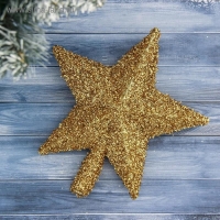 Наконечник "Звезда" блестящая, 18,5х20 см, золото Наконечник "Звезда" блестящая, 18,5х20 см, золото