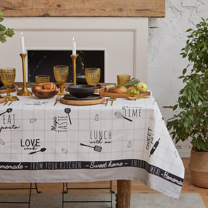 Скатерть "Этель" Homemade 149х180см, 100% хлопок, саржа 190 г/м2