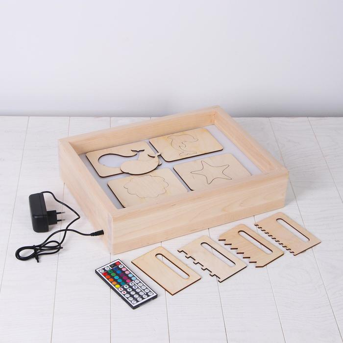 Планшет для рисования песком с цветной подсветкой, 30 × 40 см + гребень и трафарет Планшет для рисования песком с цветной подсветкой, 30 × 40 см + гребень и трафарет