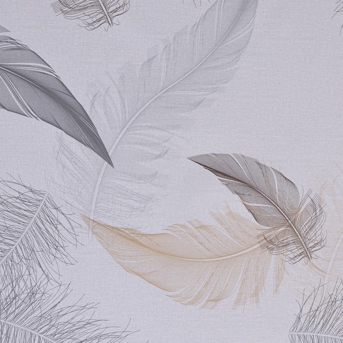 Клеёнка на стол &laquo;Перья&raquo;, на тканиевой основе, рулон 20 метров, ширина 137 см, толщина 0,25 мм