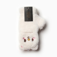 Варежки подростковые MINAKU Мишка 24 см цвет белый Варежки подростковые MINAKU Мишка 24 см цвет белый