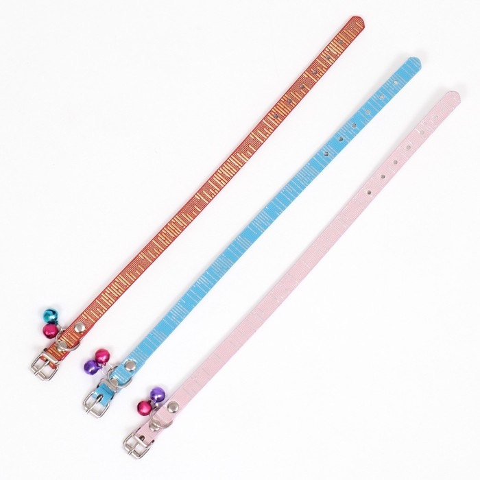 Ошейник Ошейник "Блестящая полоса", искусственная кожа, 31 х 1 см, микс цветов