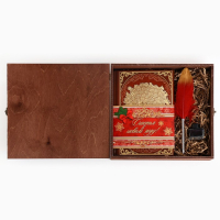 Родословная новогодняя книга с пером в шкатулке &laquo;Новый год: Сказочного нового года&raquo;, 26 х 8 х 27 см, набор