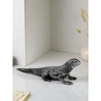 Фигура &laquo;Варан&raquo;, полистоун, 14 см, цвет серебро