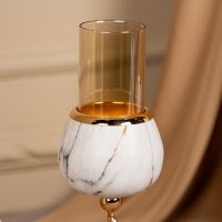 Подсвечник металл, стекло &laquo;Сплетение&raquo; на 4 свечи 47 х 10 х 28 см