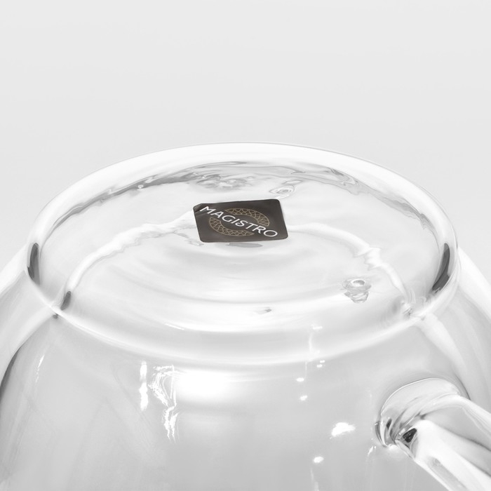 Кружка стеклянная с двойными стенками Magistro &laquo;Дуо&raquo;, 280 мл, 13,5&times;9,5&times;8 см