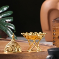 Курильница для благовоний порошковых и конусов "Башня", золотистый, 8,8х7 см Курильница для благовоний порошковых и конусов "Башня", золотистый, 8,8х7 см