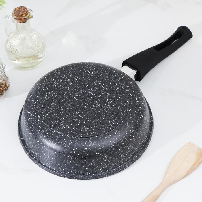 Сковорода Доляна &laquo;Элит&raquo;, d=22 см, съёмная ручка, стеклянная крышка, антипригарное покрытие