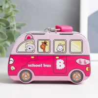 Копилка металл с замочком "Звери в автобусе" МИКС 11х5,5х6,7 см Копилка металл с замочком "Звери в автобусе" МИКС 11х5,5х6,7 см
