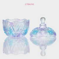 Сахарница стеклянная Доляна &laquo;Сумерки&raquo;, 250 мл, 10&times;12,5 см, с крышкой