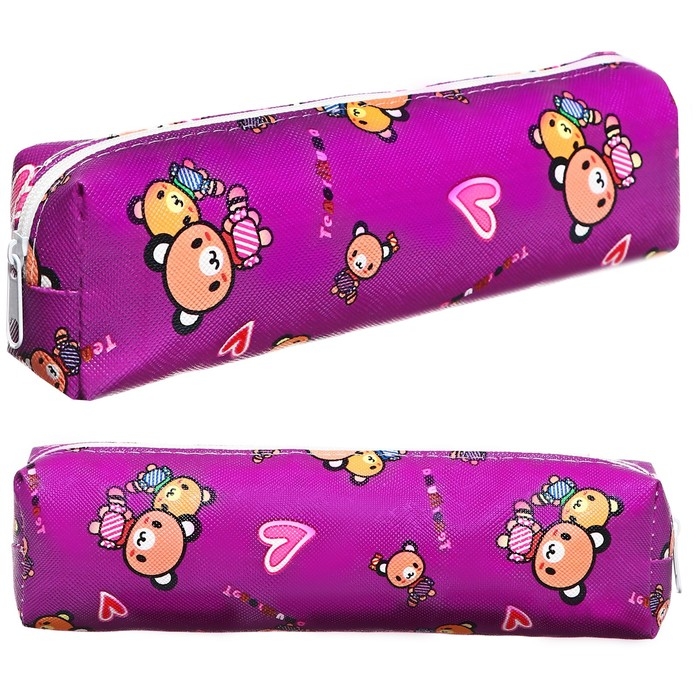 Пенал школьный на молнии Пенал школьный на молнии "Мишки" Calligrata, фиолетовый