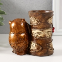 Сувенир полистоун карандашница "Совушка и пеньки" 11х6,2х10 см Сувенир полистоун карандашница "Совушка и пеньки" 11х6,2х10 см