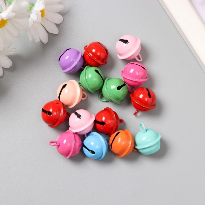 Набор декора для творчества металл Набор декора для творчества металл "Бубенцы" цветные набор 15 шт 2х1,7х1 см