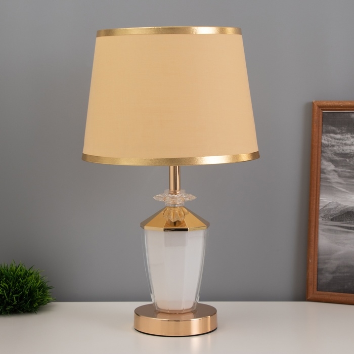 Лампа настольная Лампа настольная "Яиме" 1х40Вт Е27 1х3Вт LED золото 25х25х42см