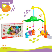 Мобиль музыкальный на кроватку «Музыкальные листья. Джунгли», на батарейках, цвет МИКС Мобиль музыкальный на кроватку «Музыкальные листья. Джунгли», на батарейках, цвет МИКС