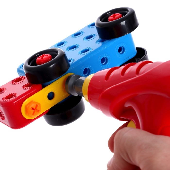 Конструктор в чемодане &laquo;Объёмная мозаика&raquo;, с электрическим шуруповертом, 54 модели, 292 детали