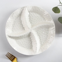 Менажница керамическая 4 ячейки &laquo;Воздушность&raquo;, 24&times;3,5 см, цвет белый