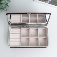 Шкатулка кожзам для украшений "Мелкие квадратики. Фиолет" 6х9,8х18,5 см Шкатулка кожзам для украшений "Мелкие квадратики. Фиолет" 6х9,8х18,5 см