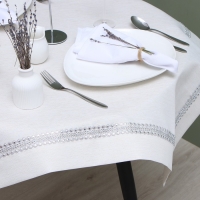 Скатерть Этель со стразами, 85 х 85 &plusmn;5 см, цвет молочный, п/э