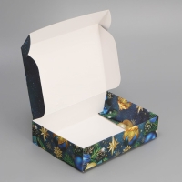 Коробка подарочная новогодняя складная &laquo;Новогодние игрушки&raquo;, 21 х 15 х 5 см, Новый год