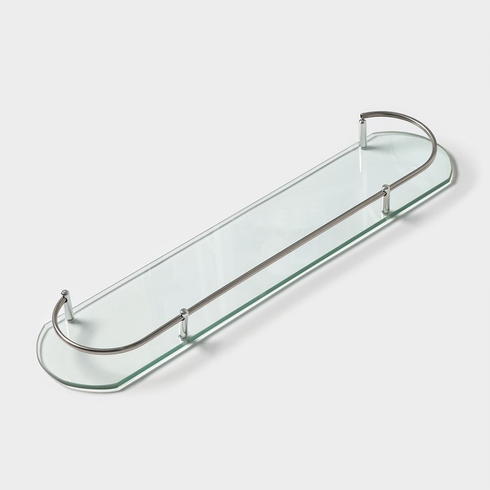 Полка для ванной комнаты, 50×12×4 см, металл, стекло Полка для ванной комнаты, 50×12×4 см, металл, стекло