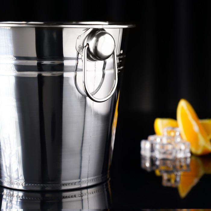 Ведро для льда из нержавеющей стали, 2,5 л, 17×15,5 см Ведро для льда из нержавеющей стали, 2,5 л, 17×15,5 см