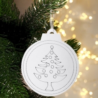 Ёлочное украшение под раскраску &laquo;Ель&raquo; 4 шт., кисть