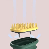 Щётка - массажёр для мытья головы, 10 &times; 6 &times; 6,2 см, в блистере, цвет МИКС