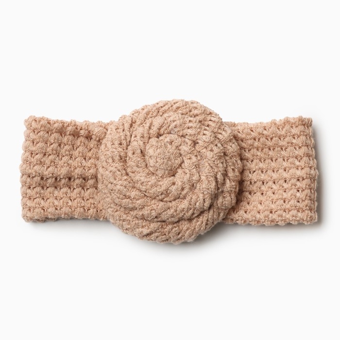 Повязка на голову Крошка Я &laquo;Бантик&raquo;, цв. бежевый, р-р 46-48