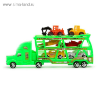 Грузовик инерционный &laquo;Автовоз&raquo; 3-х уровневый, с 6 машинами, цвета МИКС