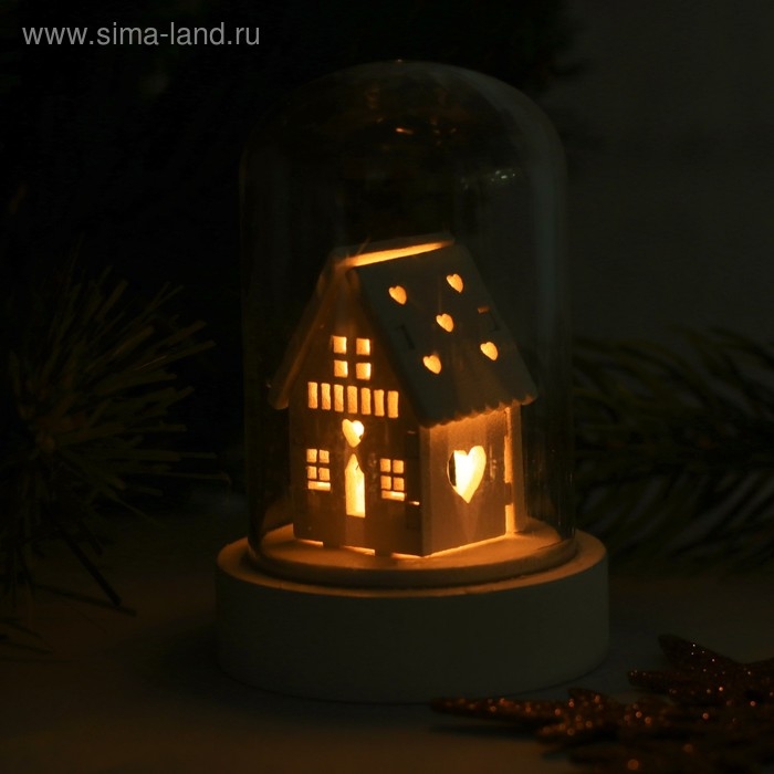 Новогодний сувенир с подсветкой &laquo;Зимний домик&raquo;