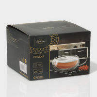 Кружка стеклянная с двойными стенками Magistro &laquo;Лиди. Дуо&raquo;, 200 мл, 12&times;9,5&times;6,5 см