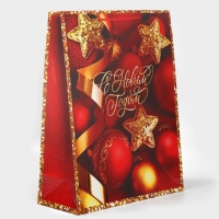 Пакет подарочный новогодний ламинированный XL &laquo;Новогодние звезды&raquo;, 40 х 49 х 15 см