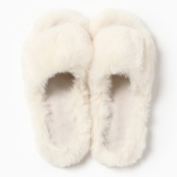 Тапочки женские с открытым носом, размер 36, молочный Тапочки женские с открытым носом, размер 36, молочный