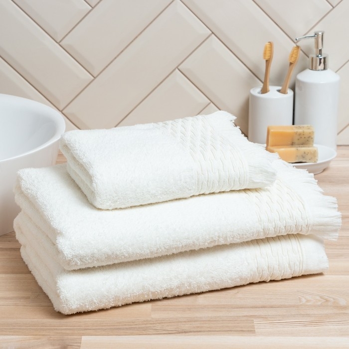 Полотенце махровое Love Life &laquo;Аморе&raquo; 70х140 см, белый, 100% хл, 450 гр/м2