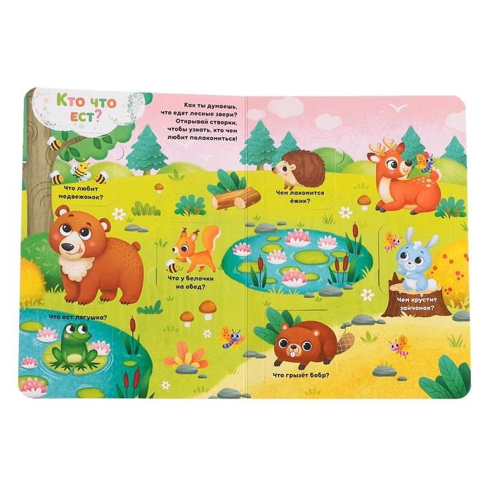 Книга картонная с окошками «На лесной опушке», 10 стр., 24 окошка Книга картонная с окошками «На лесной опушке», 10 стр., 24 окошка