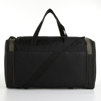 Сумка спортивная мужская на молнии, 3 наружных кармана, средний размер, цвет чёрный/зелёный